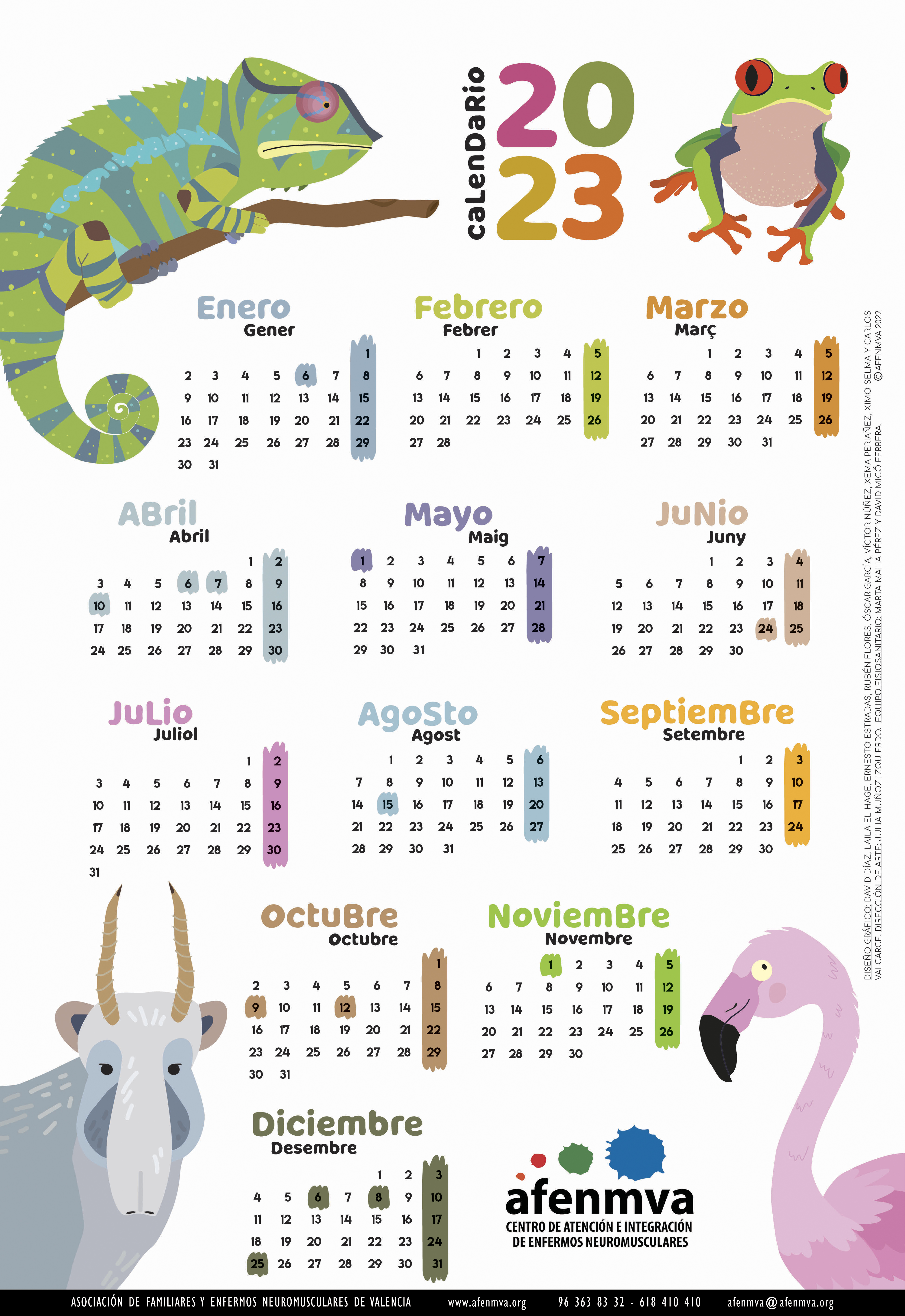 A3-Calendario 2022 animales